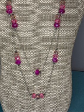 Pink Glass Crystal New York & Co Necklace